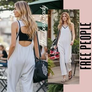 Free People jumpsuit one piece cotton lace onesie romper Movement Large